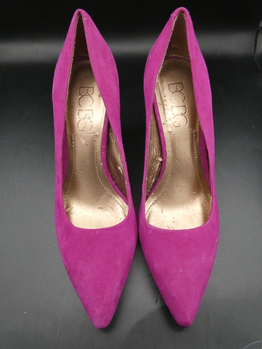 BCBG Faux Suede Fuchsia Heels